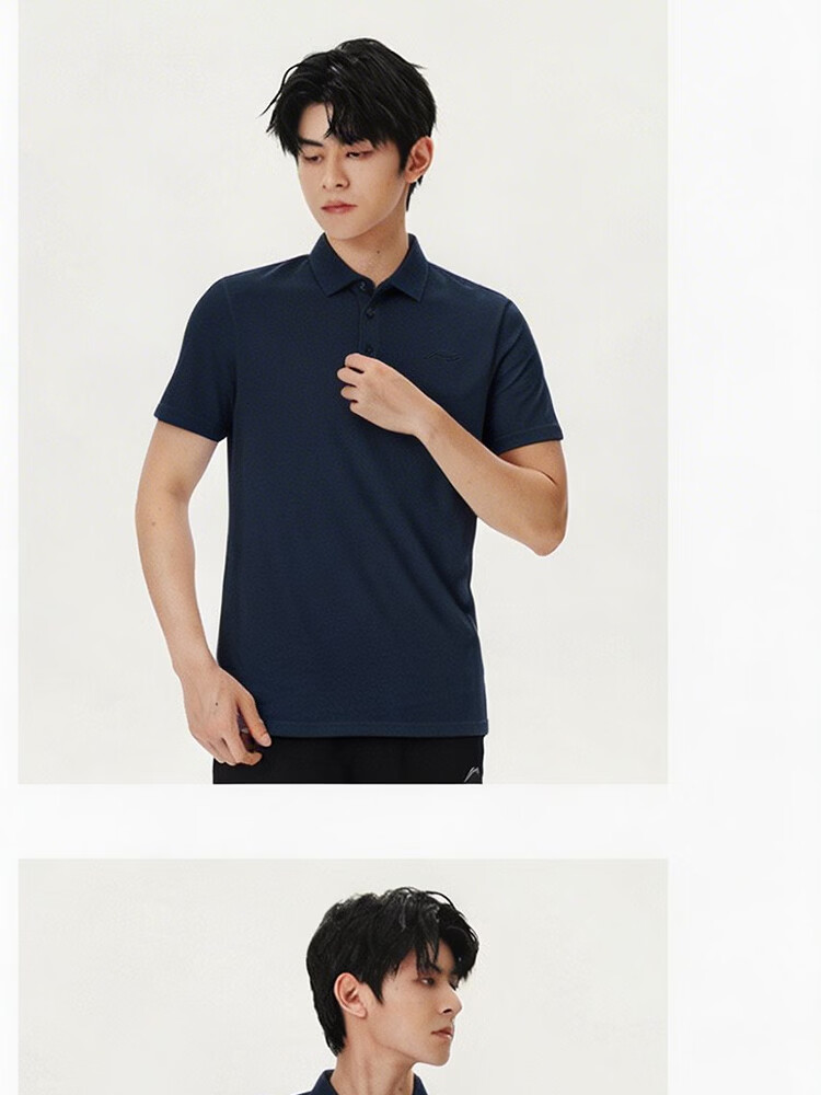LI-NING Men's Polo Shirt Short Sleeve 2026 Summer New High-End Cotton Breathable T-Shirt Collar Casual Sportswear 10
