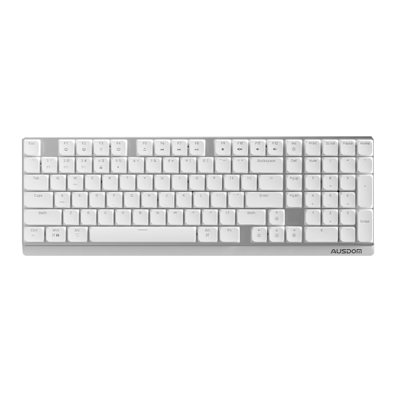 AUSDOM Airkey75 V3 Low Profile Mechanical Keyboard Wireless Bluetooth Tri-Mode Silent 84-Key Slim Office Keyboard Compatible with Mac/Win Xiaoshun - Gray [Linear Clear Switch]
