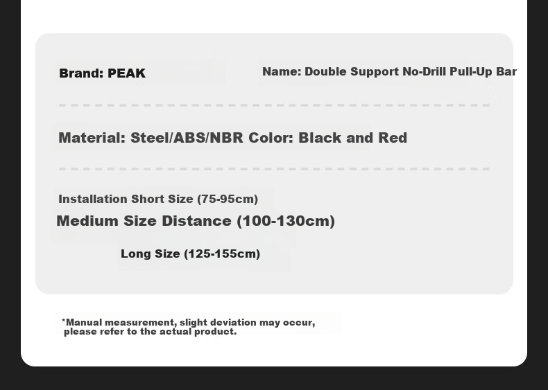 Peak Home Pull-Up Bar Indoor Doorway Chin-Up Bar Enhanced No-Drill Fitness Equipment for Children and Adults Long Version 20
