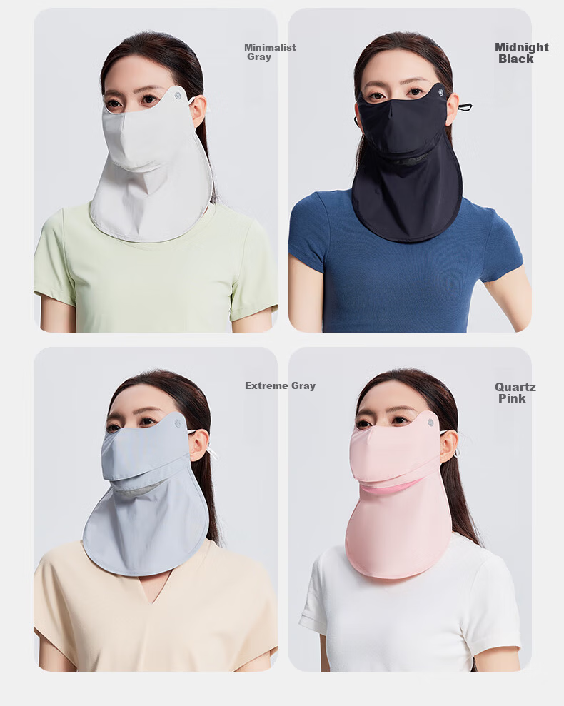 UV100 Taiwan Sun Protection Face Mask Summer UV Shield 3D Open Eye Corner Neck Guard Sun Protection Mask 25410 Germ Rice 17