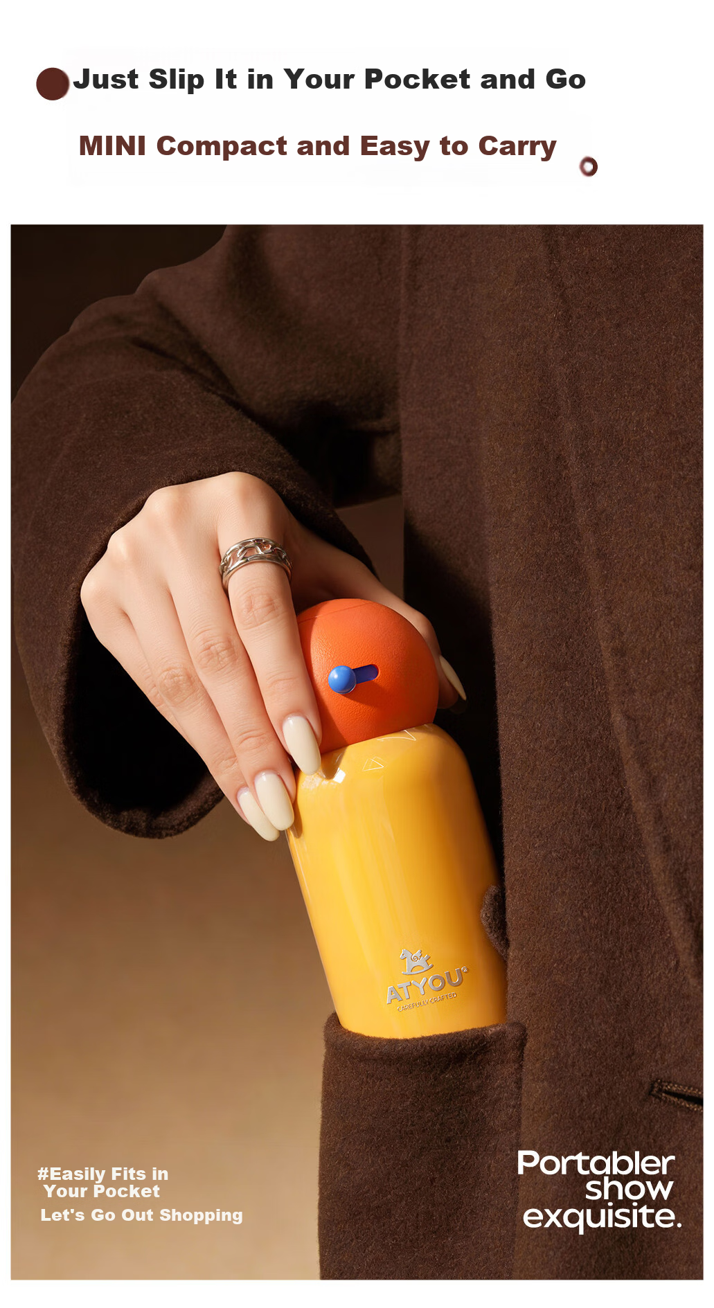 ATYOU Mini Insulated Coffee Cup for Women High-Value Small Portable Pocket Water Bottle Gift 26 New Model 5