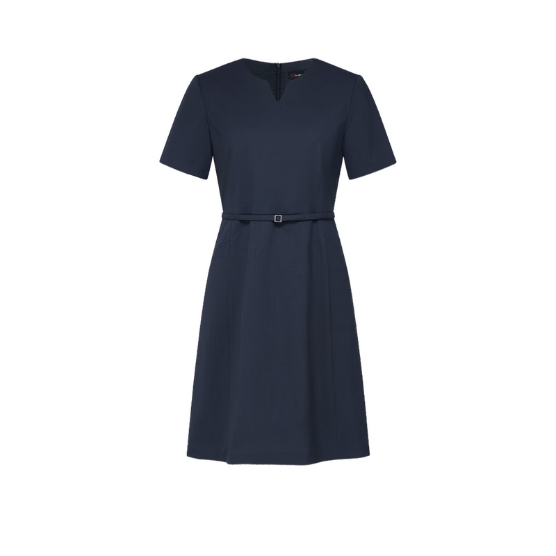 G2000 Women's 2026 Spring Summer Draped Short Sleeve Dress with Belt Comfortable Stretch Mall Edition