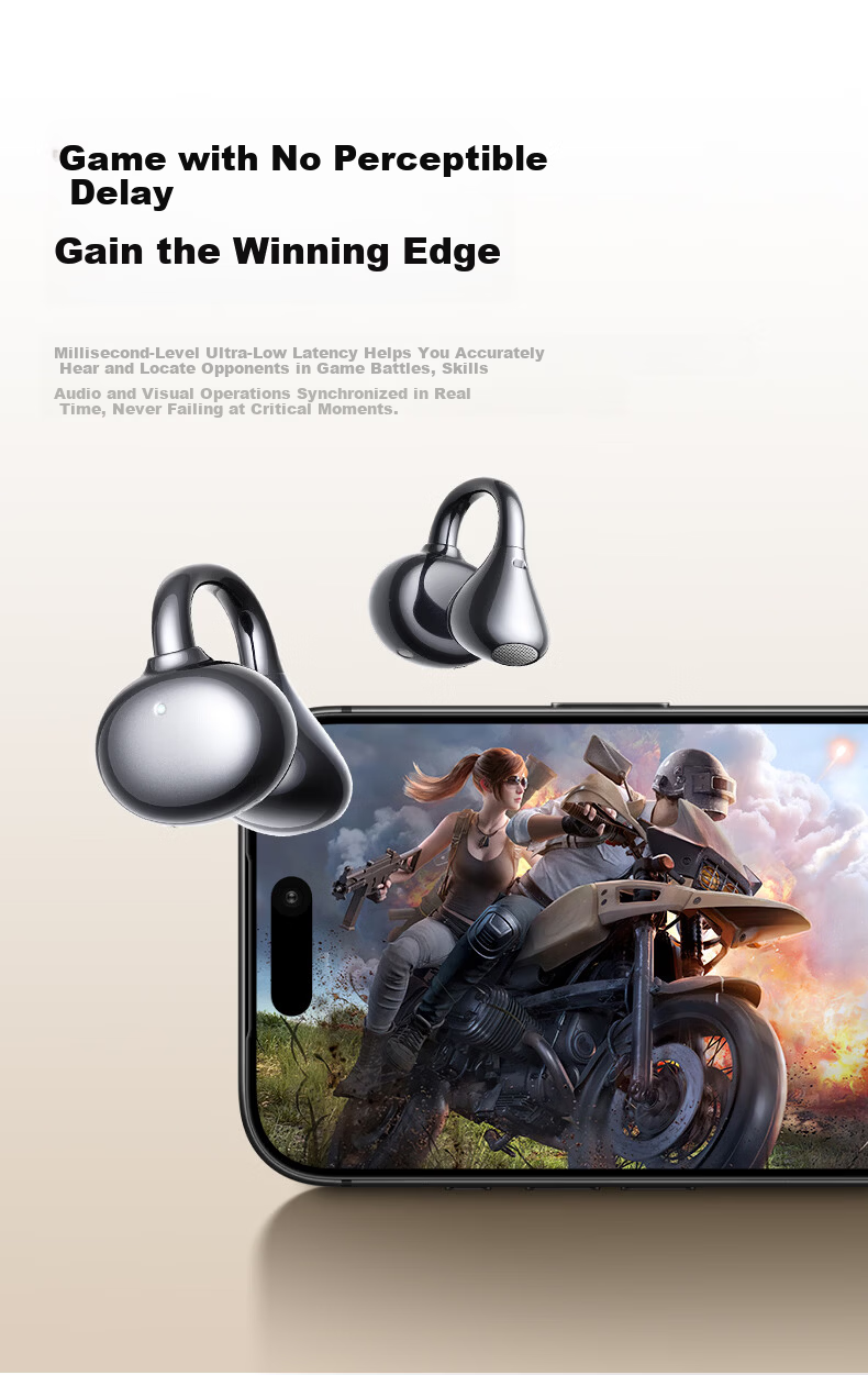 Nsve Nengzhi SE2 [2026 Latest Model | Harman Kardon Level] Bluetooth Clip-On Bone Conduction Open Wireless Non-In-Ear Sports Noise Cancelling Earphones for Apple 12