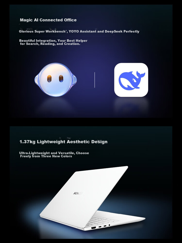 Honor MagicBook Pro 14 AI Lightweight Laptop 92Wh Battery 14.6" U5-225H 32GB 1TB 3.1K Oasis Eye Protection Screen Gray 5