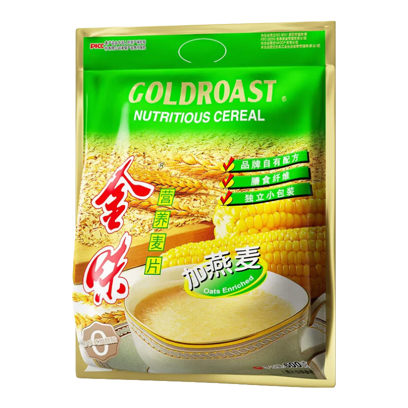 金味麦片 加燕麦600g（30g*20袋）营养早餐冲饮谷物 即食燕麦片