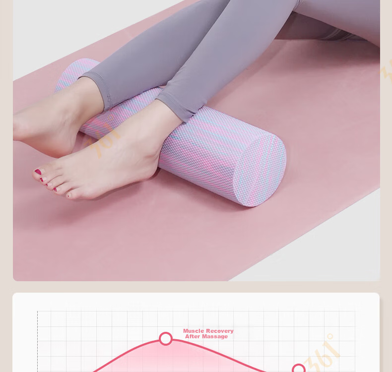 361° Solid Wolf Tooth Foam Roller Floating Point Muscle Relaxation Professional Roller Leg Massage Yoga Fitness 10