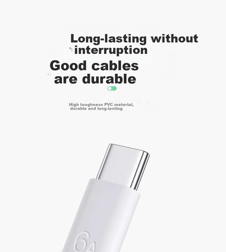 Type-C Data Cable 100W/88W/66W/40W Super Fast Charging 6A Cable Compatible with Huawei Honor Xiaomi Phones Tablets Pura80/Mate70 2M 9