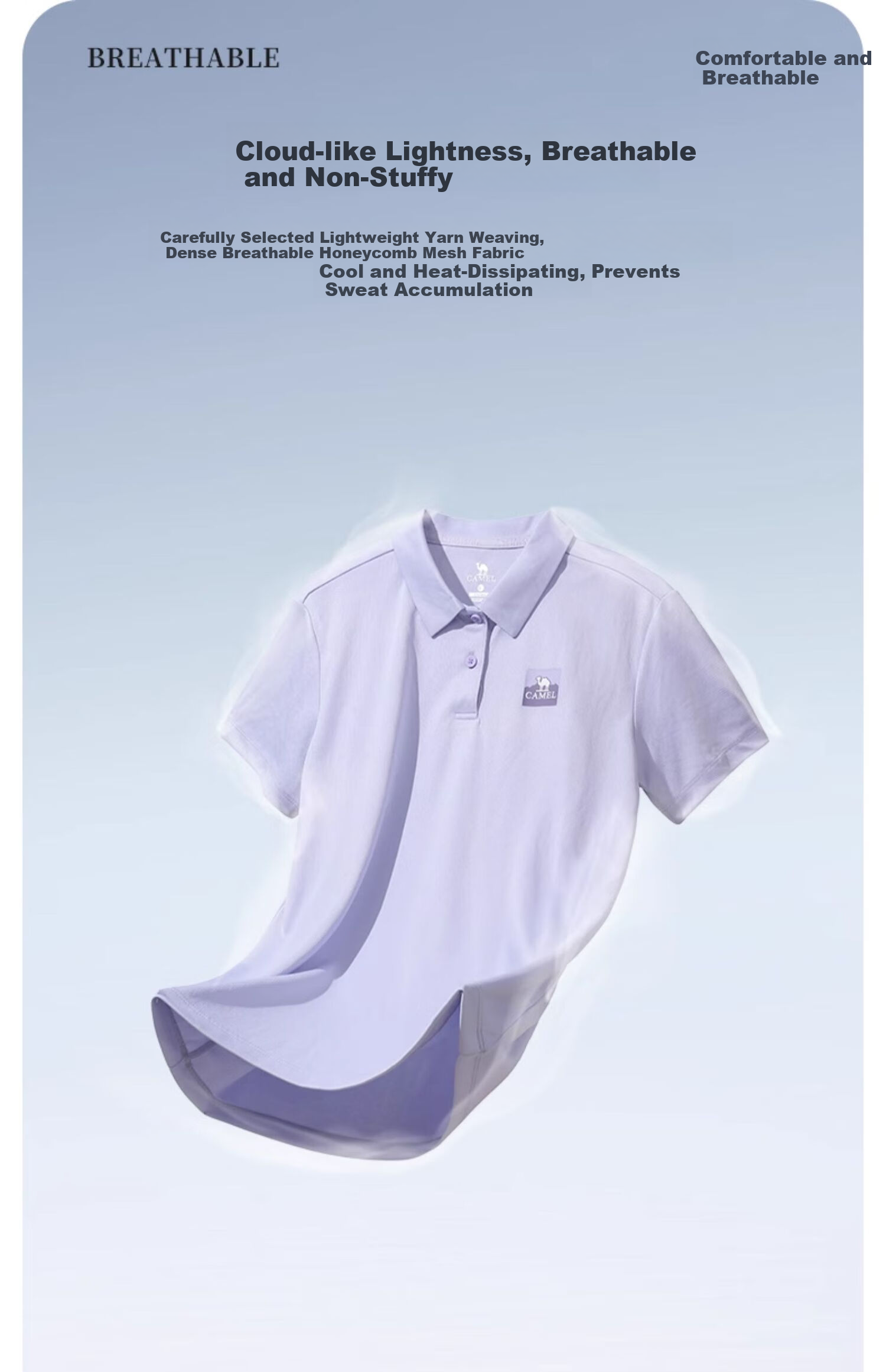 CAMEL Outdoor Quick-Dry Short Sleeve Polo Shirt Spring Summer Breathable Moisture-Wicking Fast-Dry Sports T-Shirt A14BZ01002 7