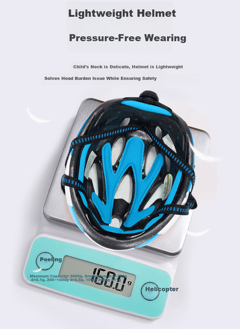 Haolebao Kids Bicycle Helmet Integrated Adjustable Riding Helmet Cool Blue Black 5