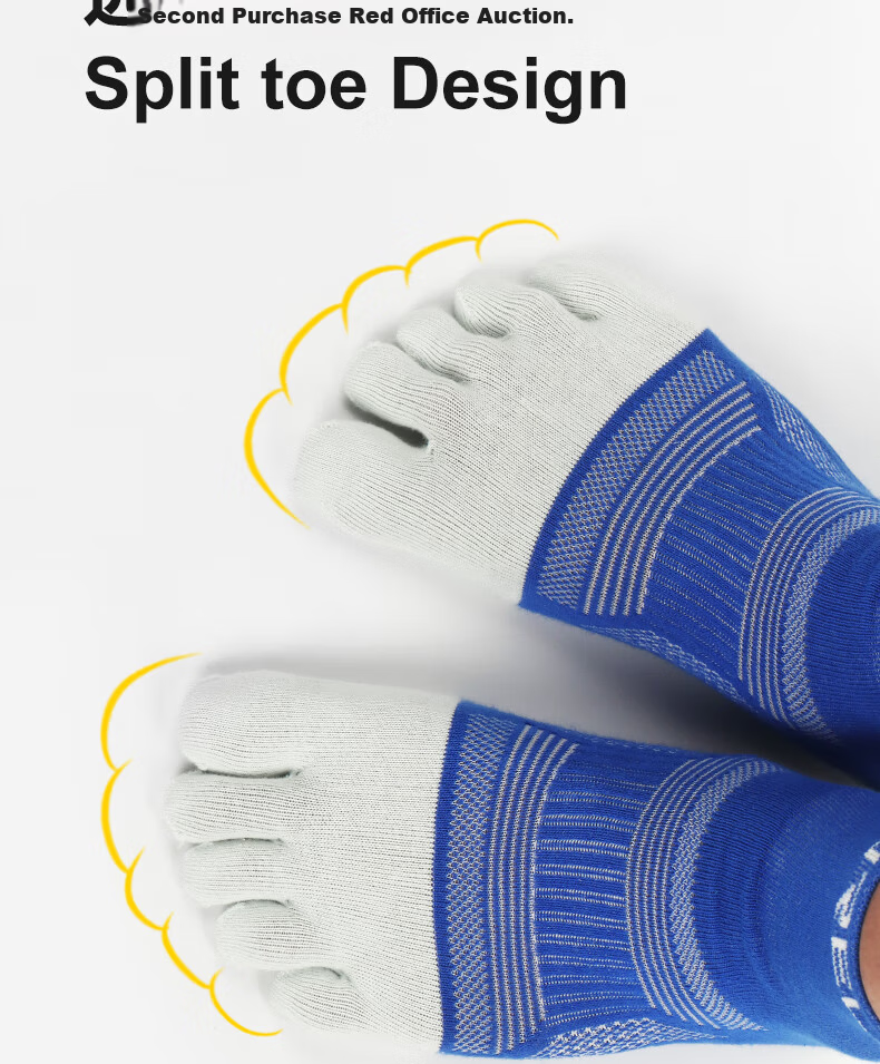 Riels Sports Five-Toe Socks Trail Running Professional Socks Unisex Hiking Breathable Sweat-Absorbing Mid-Calf Cotton Socks 9