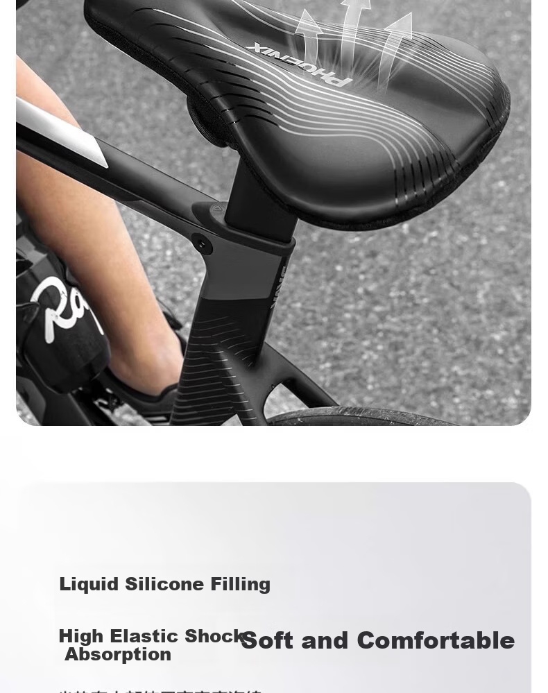 Phoenix Bicycle Seat Cover, Ultra-Soft, Silicone, Thickened, Universal for Mountain And Road Bikes, Soft Cushion Pad 6