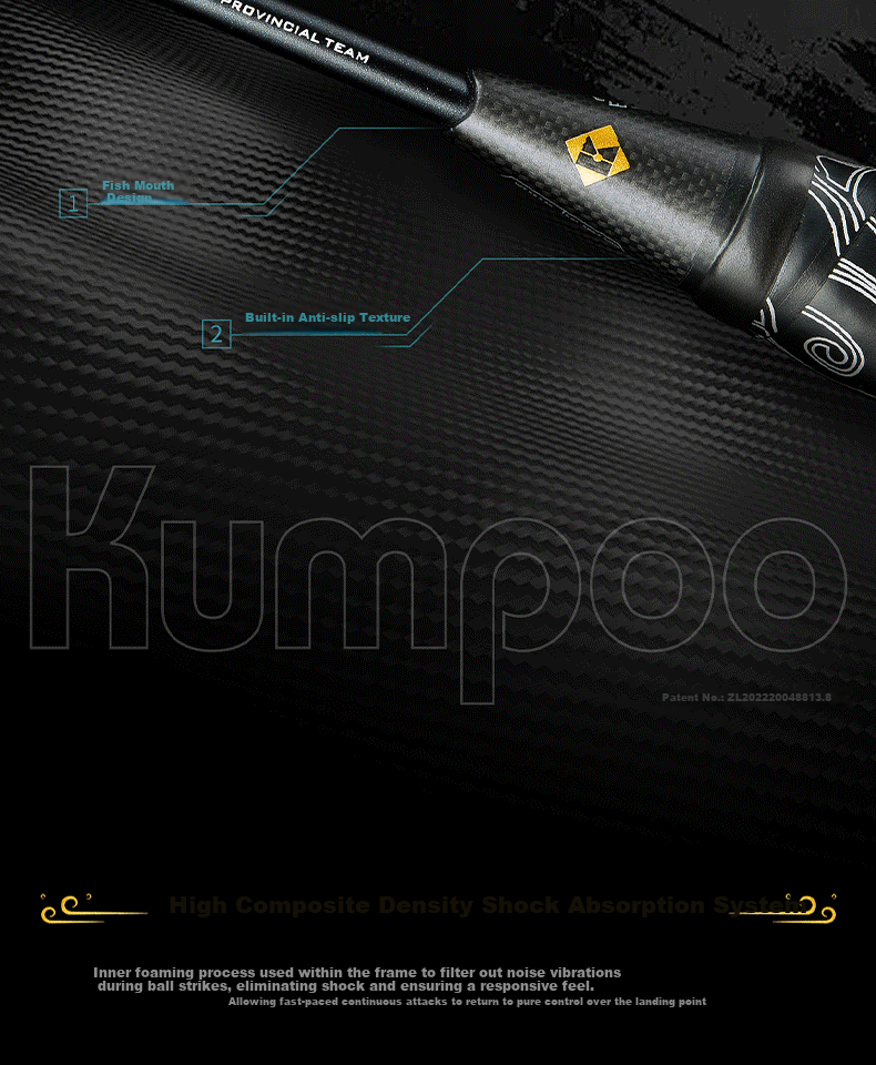 KUMPOO 2026 New Carbon Fiber 4U Ultra-Light Professional Badminton Racket Xunfeng Shanhai NEW White/Black 3