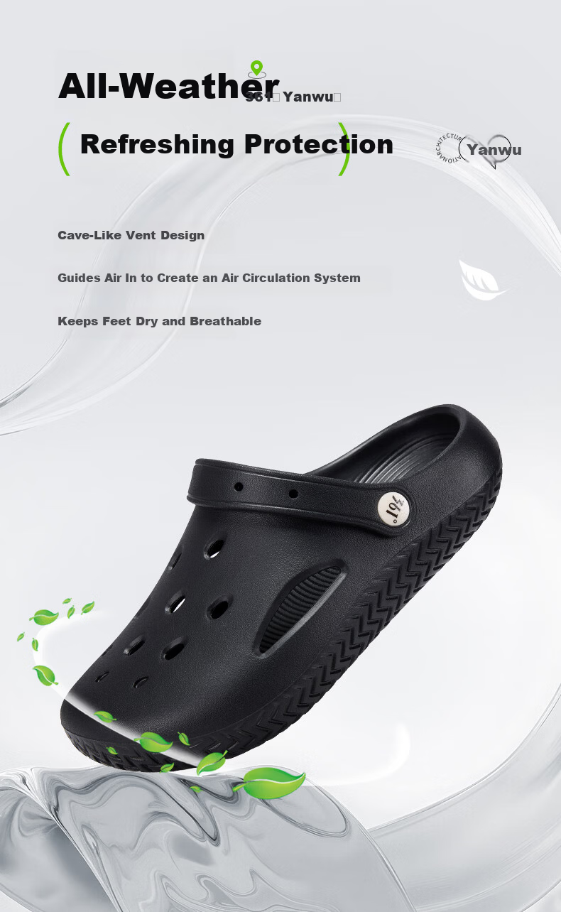361° Women's Summer 2026 New Anti-Slip Soft Sole Outdoor Hole Shoes Breathable Fashion Sandals 5