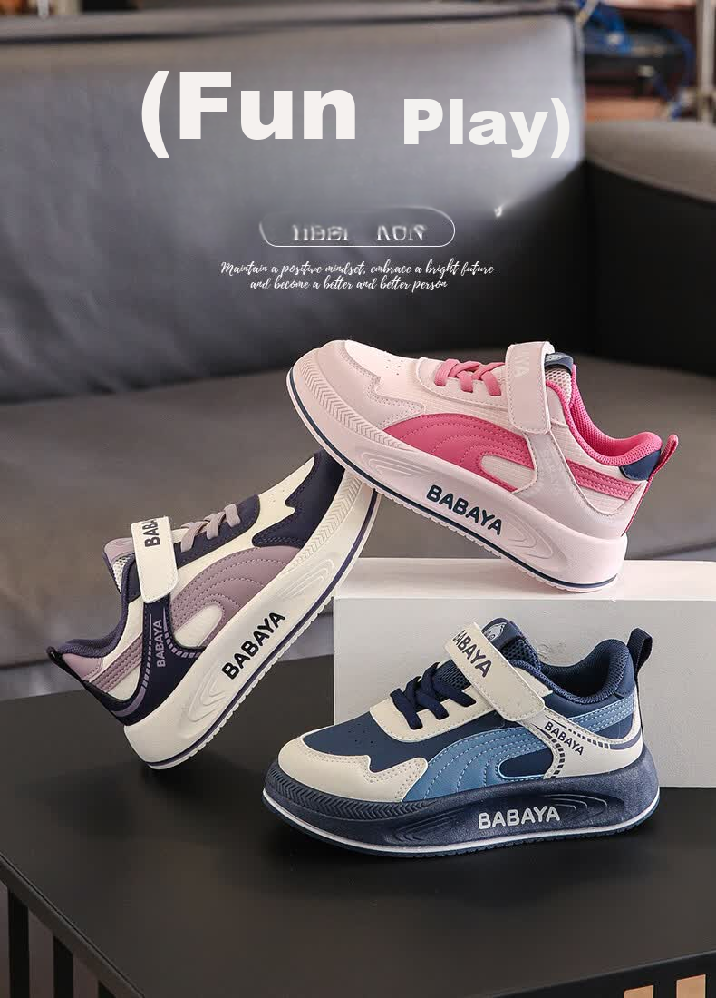 Baba Duck Kids Shoes Boys Sports Shoes Four Seasons Girls Shoes Large Kids Velcro Casual Shoes 51828 Beige Purple Size 27 1