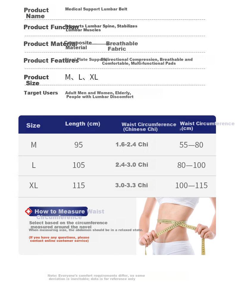 Lizi Medical Grade Lumbar Support Belt for Waist, Lumbar Muscle Strain, Lumbar Disc Herniation, Unisex, Size L 19
