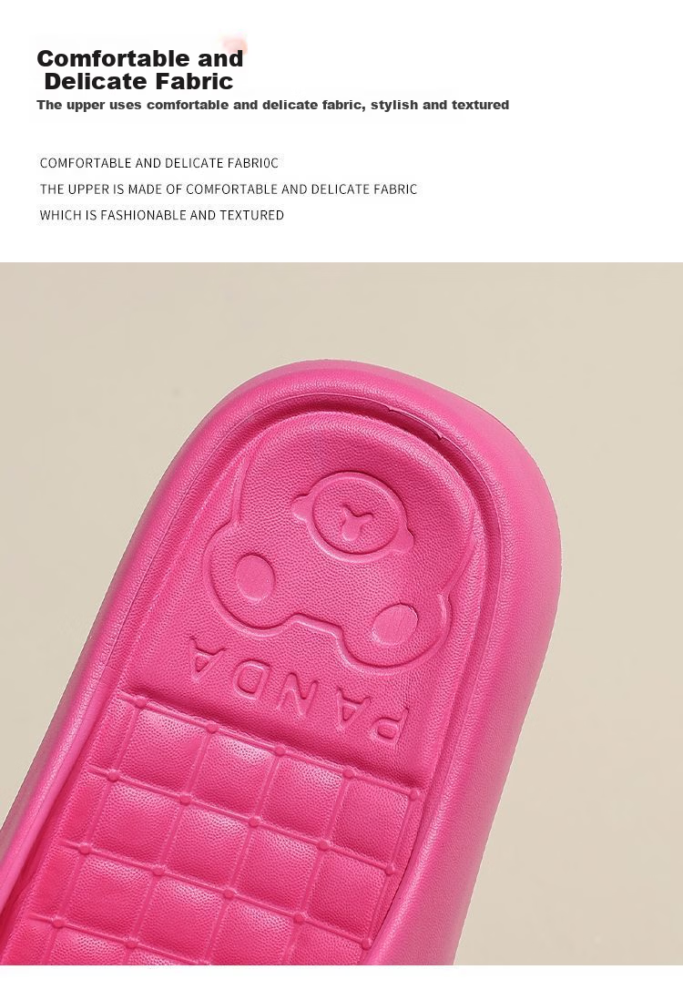 Zhiying Slippers Men Women Home Bath Thick Sole Bathroom Couple Non-slip Black 42-43 6