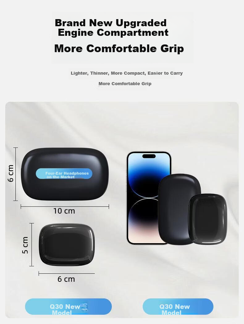 Haiyinlv Q30 [4 Earphones + Exquisite Earrings] 2026 New Clip-On Sleep Wireless Bluetooth Earphones Long Battery Life High-Quality Sound Sports Running Low Latency Universal Skin Color 1