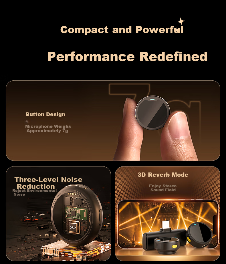 Zhiguozhe Wireless Lavalier Microphone Kit with Triple Noise Reduction and Four Modes for Live Streaming, Voice Recording, and Short Video, Dual Device Connection 4