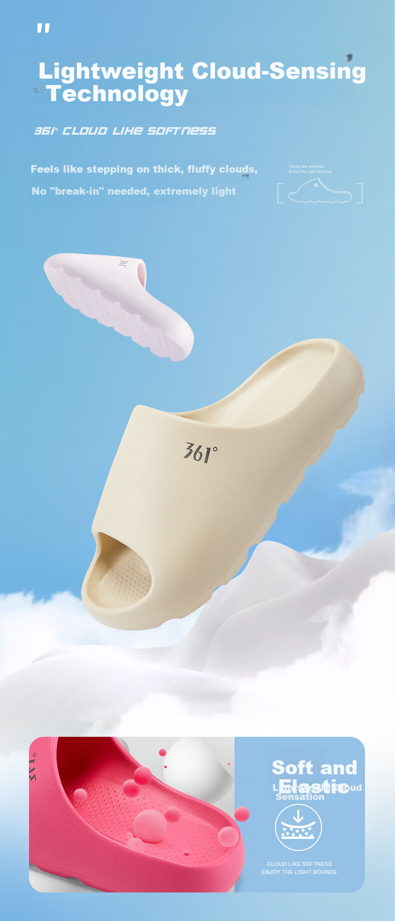 361° Yunxing Men's Slippers 2026 New Couple Thick Sole Height Increasing Comfortable EVA Non-Slip Outdoor Casual Sandals 5
