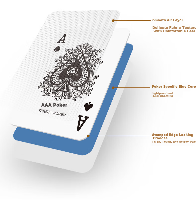 AAA Guandan Playing Cards AAA Game Entertainment Cards Blue Core Paper Cloth Texture Wide Cards 2208 Blue 10-Pack 2