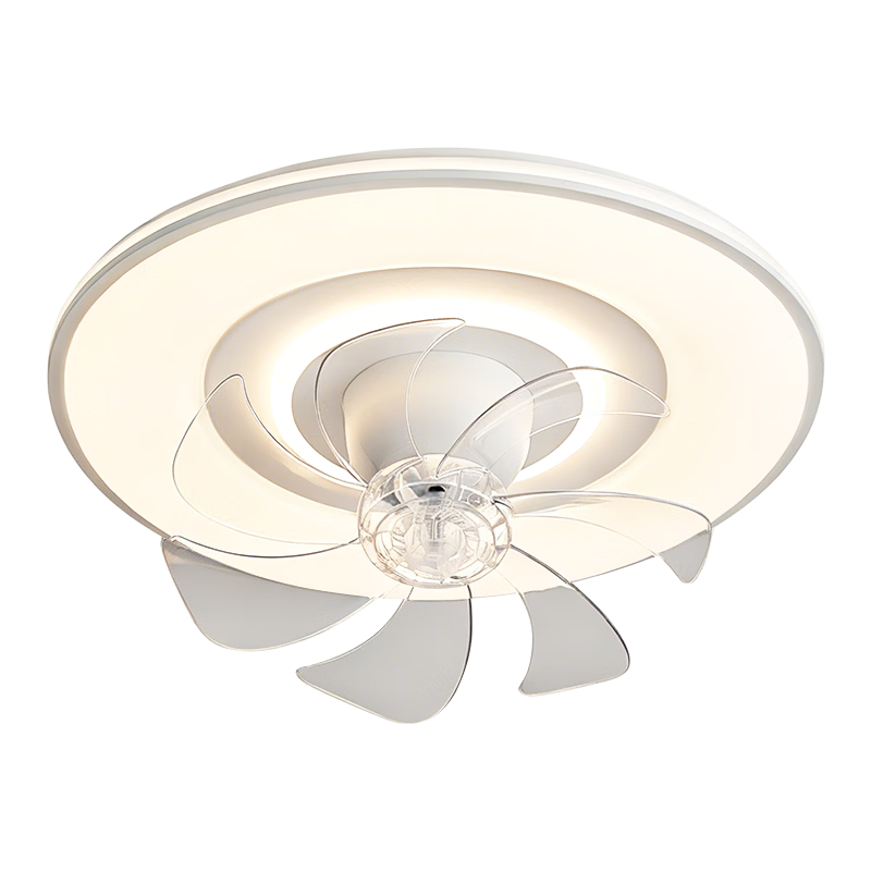 NVC Ceiling Fan Light Cream Style Low Noise Simple Bedroom Lamp Dining Room Oscillating Full Spectrum Timer Remote Control Installation Included