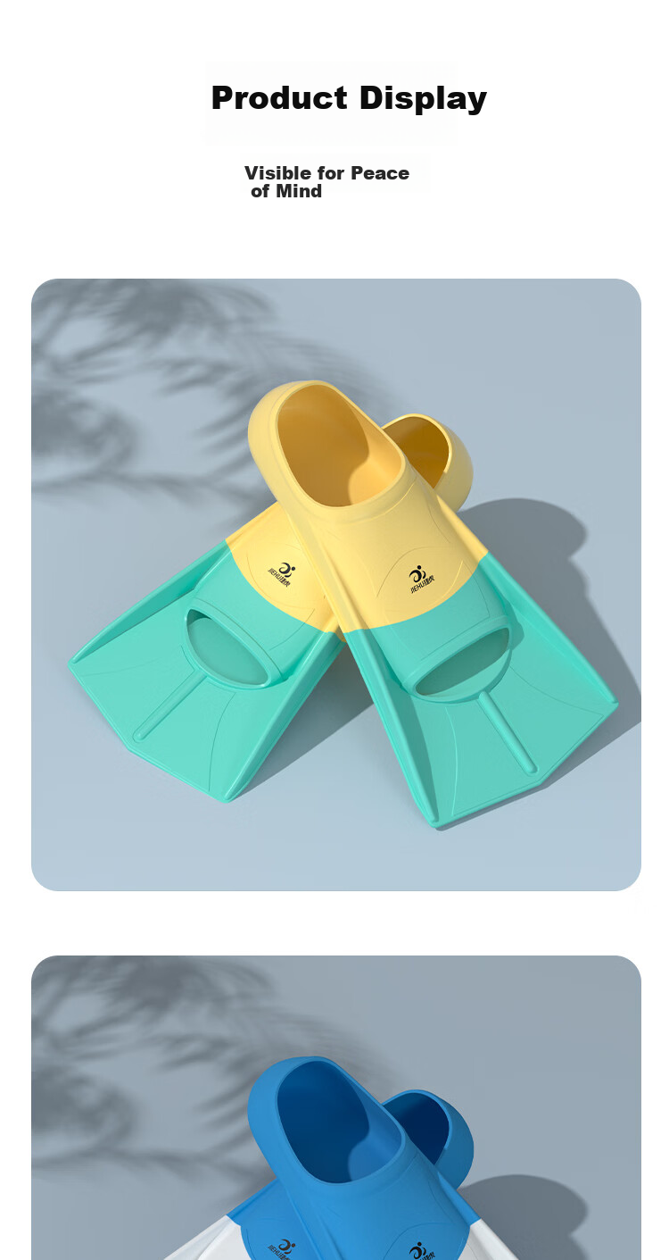 Jiehu Swim Fins Flippers Adult Kids Professional Diving Speed Comfortable Durable Soft Rubber Training Gear 10