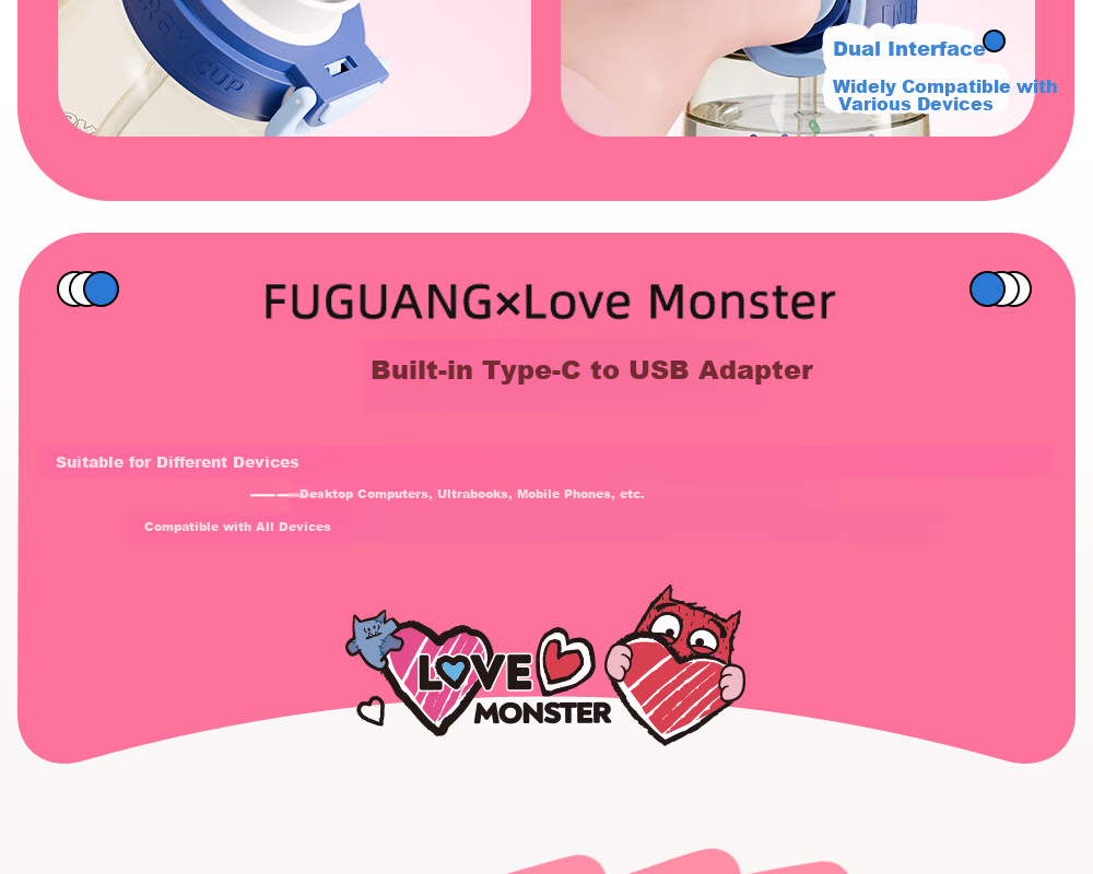 Fuguang Kids PPSU Straw Water Bottle Portable Dual-Use Cartoon Cute High-Temperature Resistant Plastic Cup for Boys and Girls 5