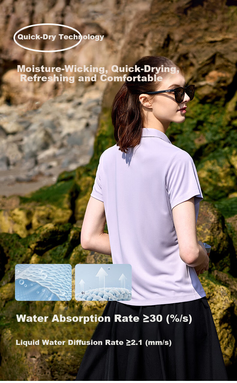 JEEP Women's Short Sleeve Polo Shirt UPF50+ Sun Protection Quick-Dry Outdoor Casual Breathable T-Shirt 3
