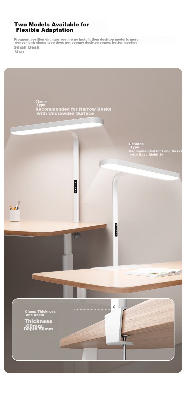 Moonlight Sea Glow Eye Protection Desk Lamp Professional Blue Light Filtering Full Spectrum Children's Reading Study Table Lamp 8