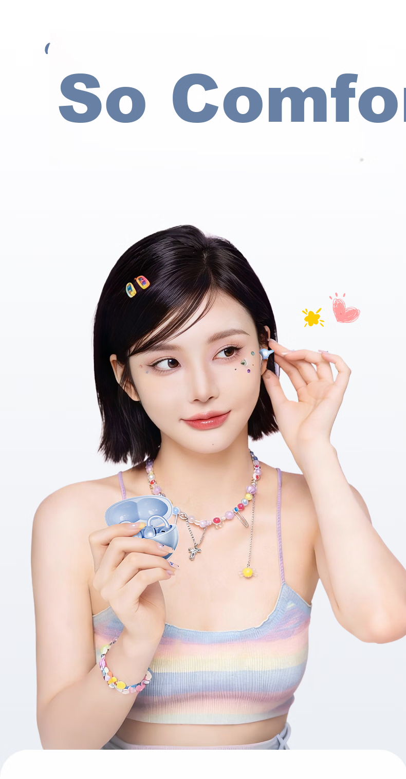 Tangmai Q5 Open-Ear Clip-On Bluetooth Bone Conduction Wireless AI Translation Sports Running Sweatproof Gaming Low Latency Long Battery Life Noise Cancelling Valentine's Day New Year Gift Blue 6