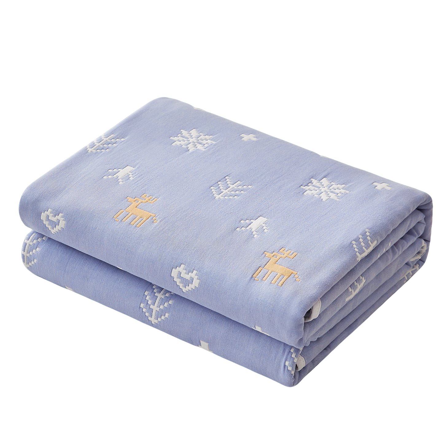 Hengyuanxiang Pure Cotton Six-Layer Gauze Towel Blanket, Cartoon Children's Coverlet, Office Air Conditioning Shawl Blanket, 120×150CM