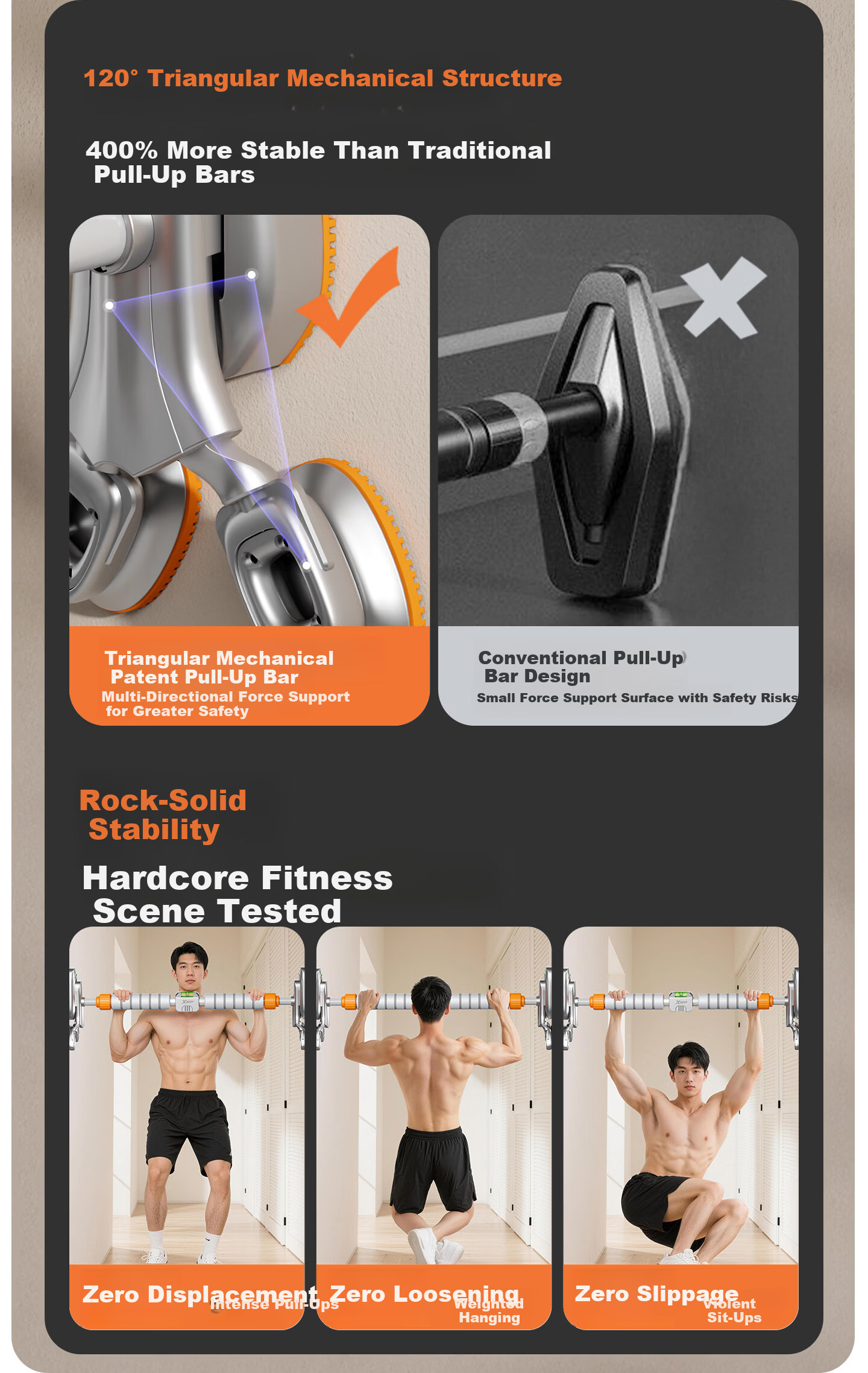 XTEP Home Pull-Up Bar Indoor Fitness Equipment for Adults And Children, No Drilling Required, Door-Mounted Training Gym Equipment Exercise Hanging Bar 7