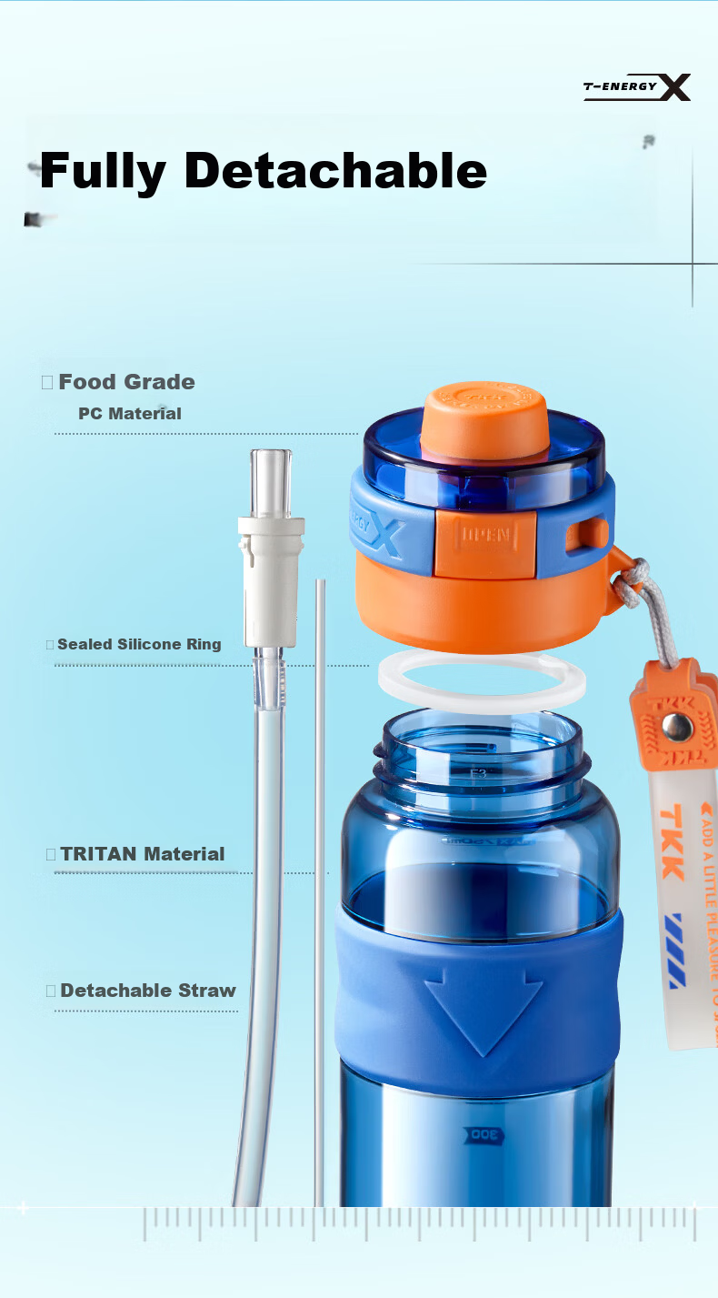 TKK Spray Water Bottle for Children School Use 6-12 Years Old Primary and Secondary Students Sports Water Bottle Unisex Tritan Cup Summer 13