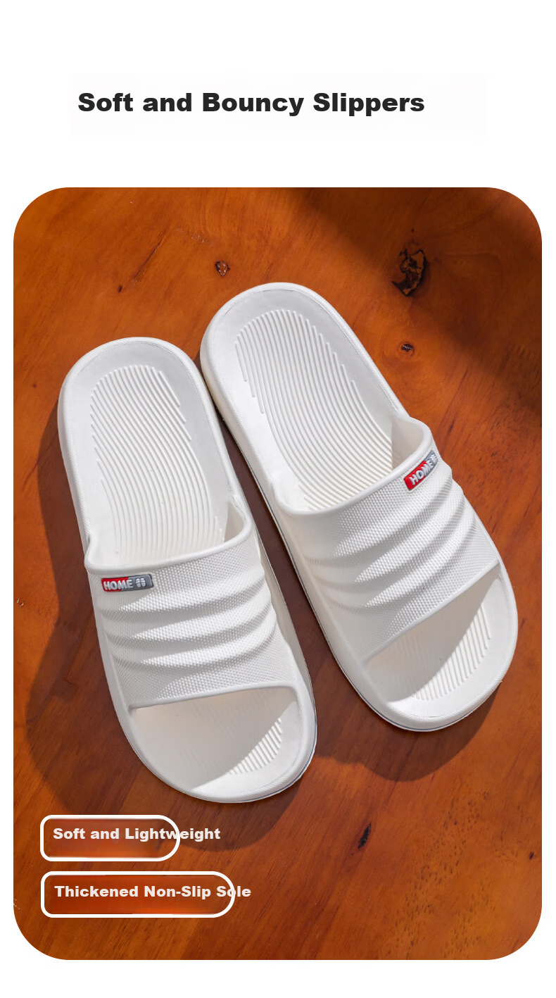 OHMYK Non-Slip Slippers for Men Summer Outdoor Indoor Bathroom Thick Sole EVA Sandals for Women Pink Size 36-37 2