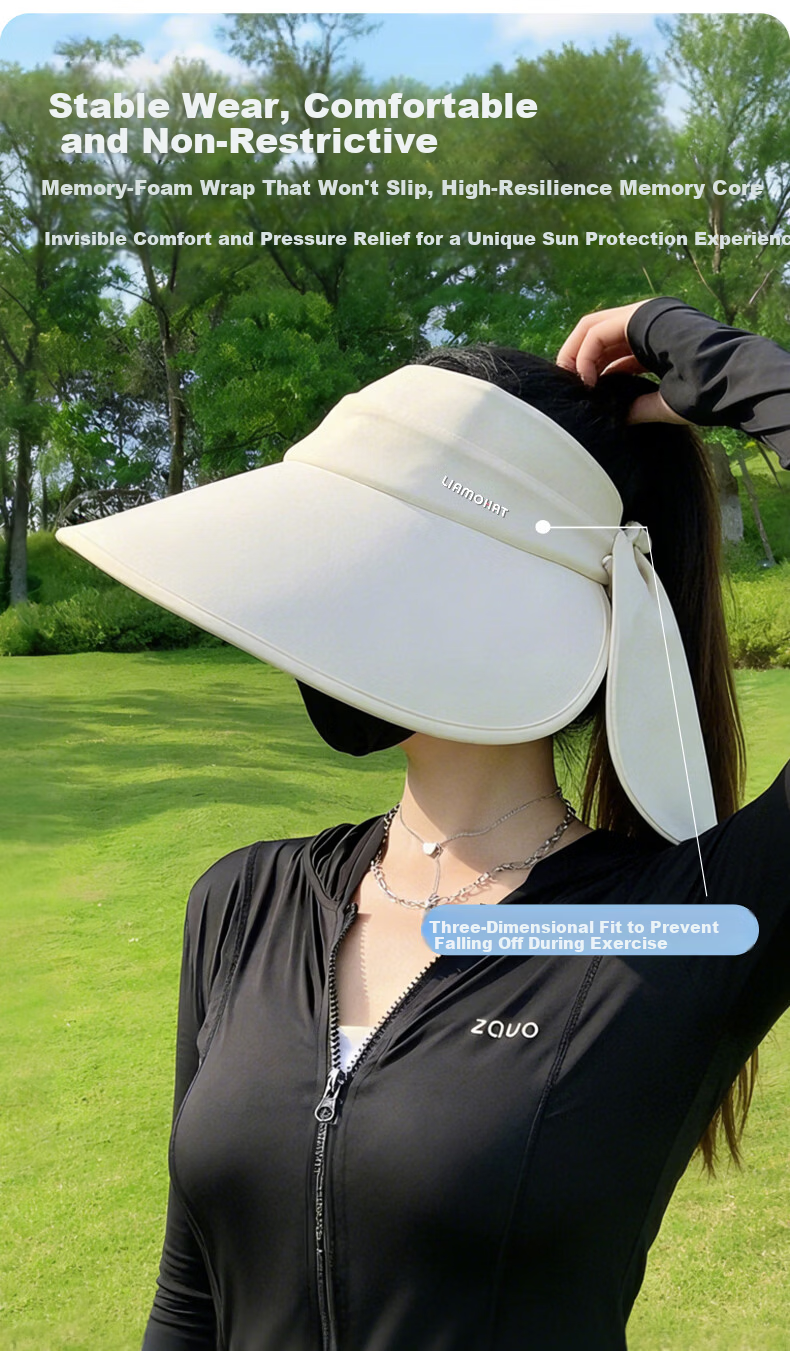 FitonTon Women's 2-in-1 Summer Outdoor Mountaineering Wide Brim Sun Hat UV Protection Cap 5