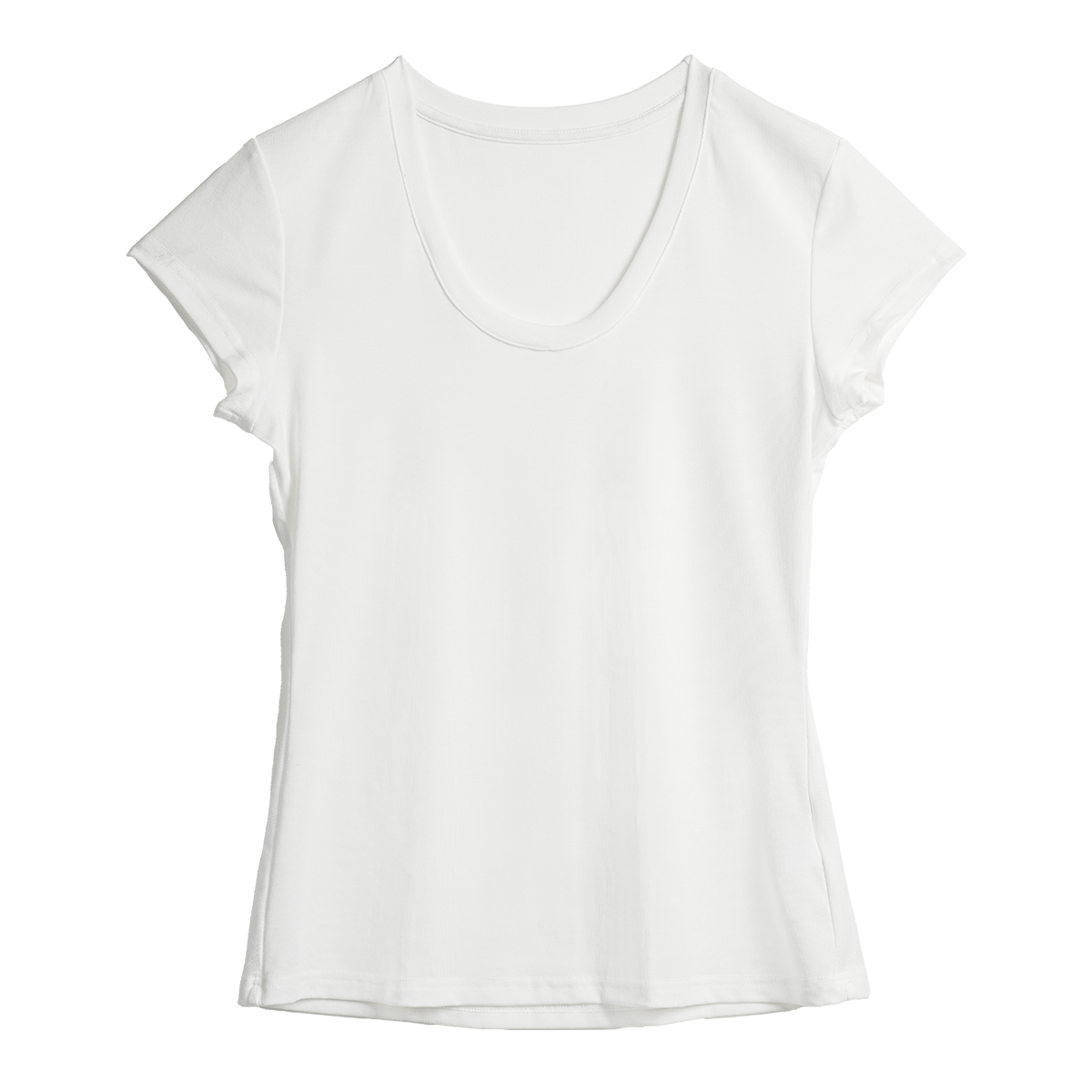 Olrain White U-Neck Slim Fit Short Sleeve T-Shirt for Women Summer Petite Top White XL
