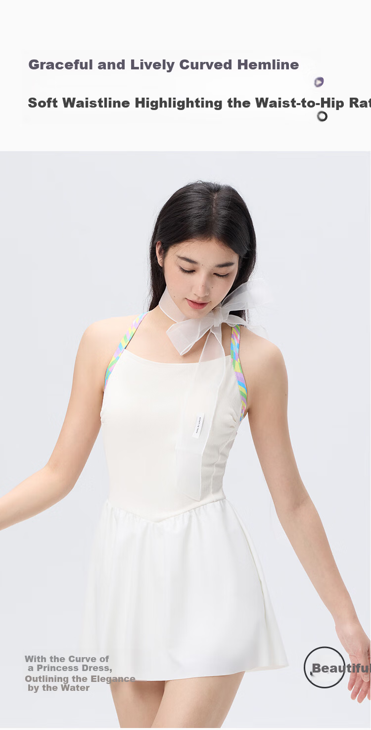 Keep Women's Sleeveless One-Piece Floral Strap Fashion Swim Dress 671 Off-White 2XL 9