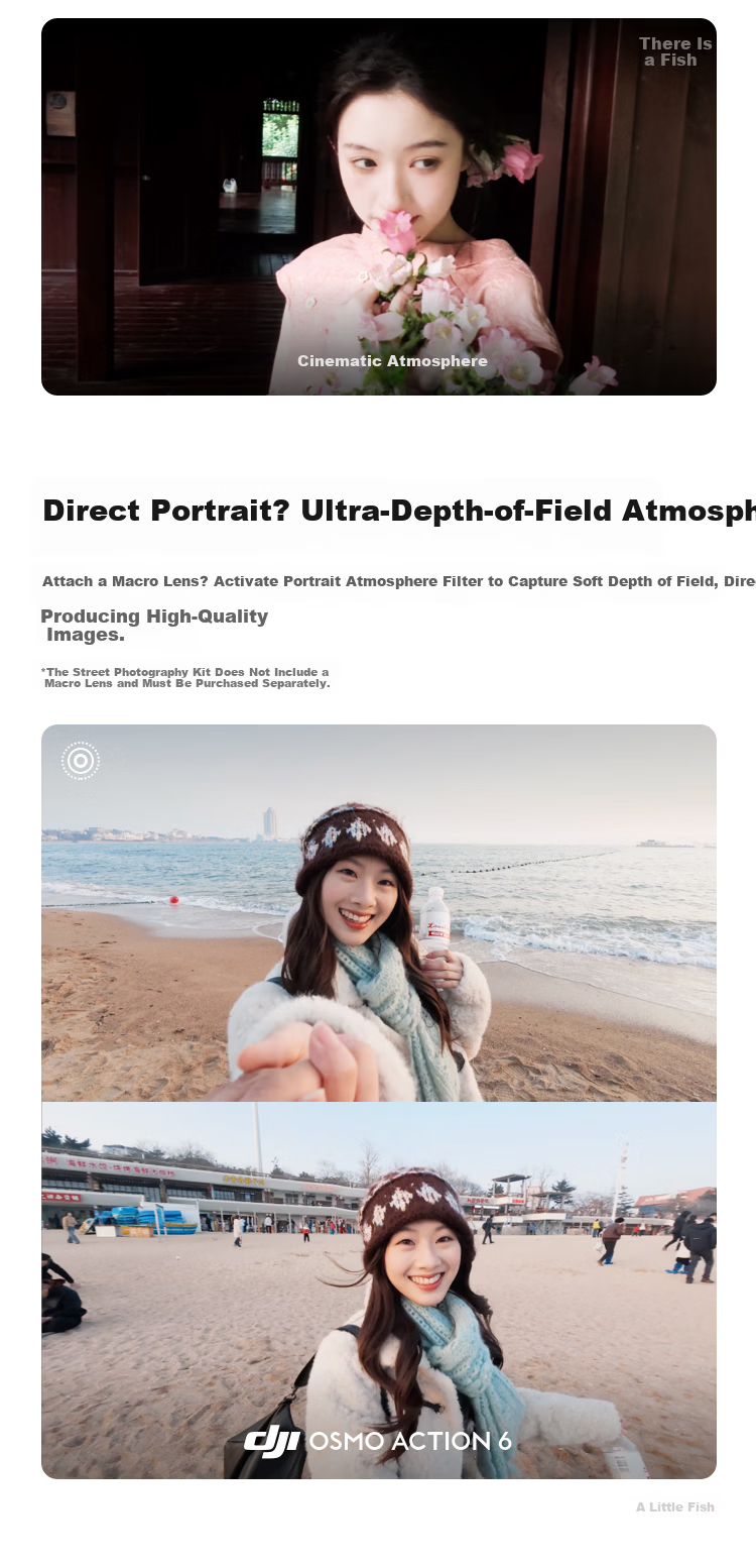 DJI Osmo Action 6 Street Photography Kit Gift Box All-in-One Flagship Sports Camera Variable Aperture Vlog Travel Outdoor Photography Motorcycle Mountain 5