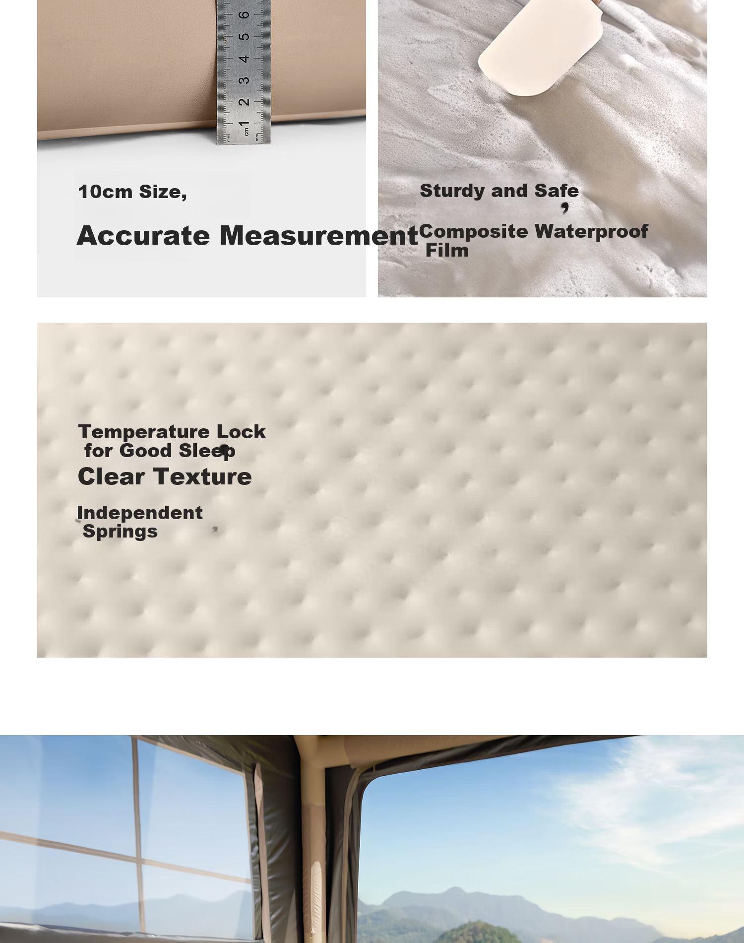 Explorer Inflatable Air Mattress Brushed Air Cushion Outdoor Camping Tent Home Sleeping Pad Elastic Fiber Cloud Bed 11