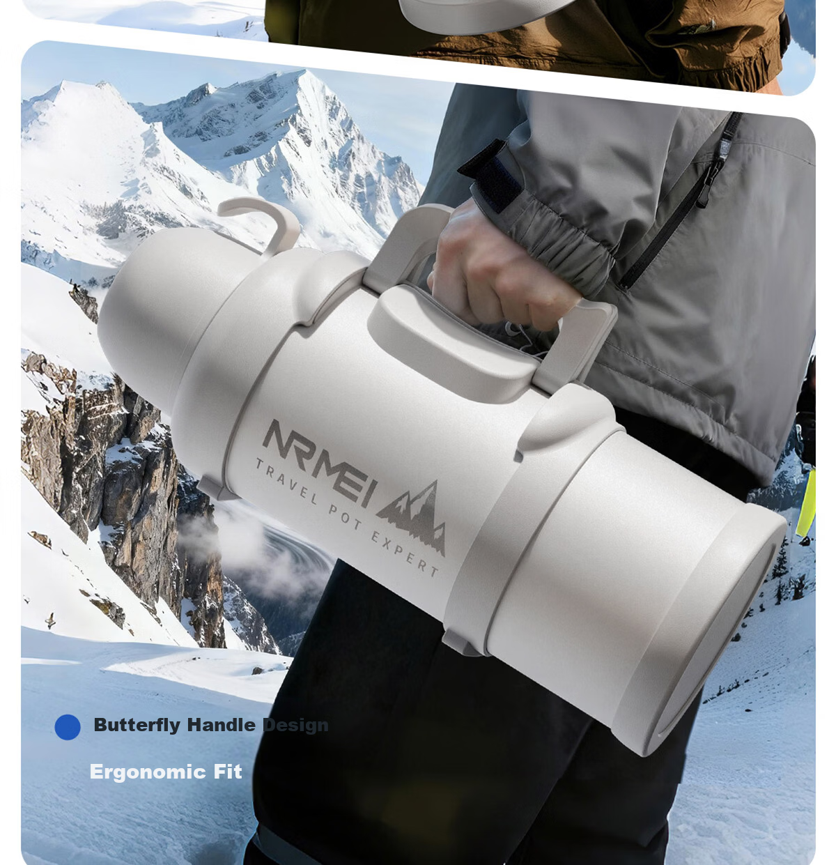 NRMEi Insulated Thermos Large Capacity 316 Stainless Steel Portable Car Outdoor Travel 72-Hour Long-Lasting Vacuum Flask 21