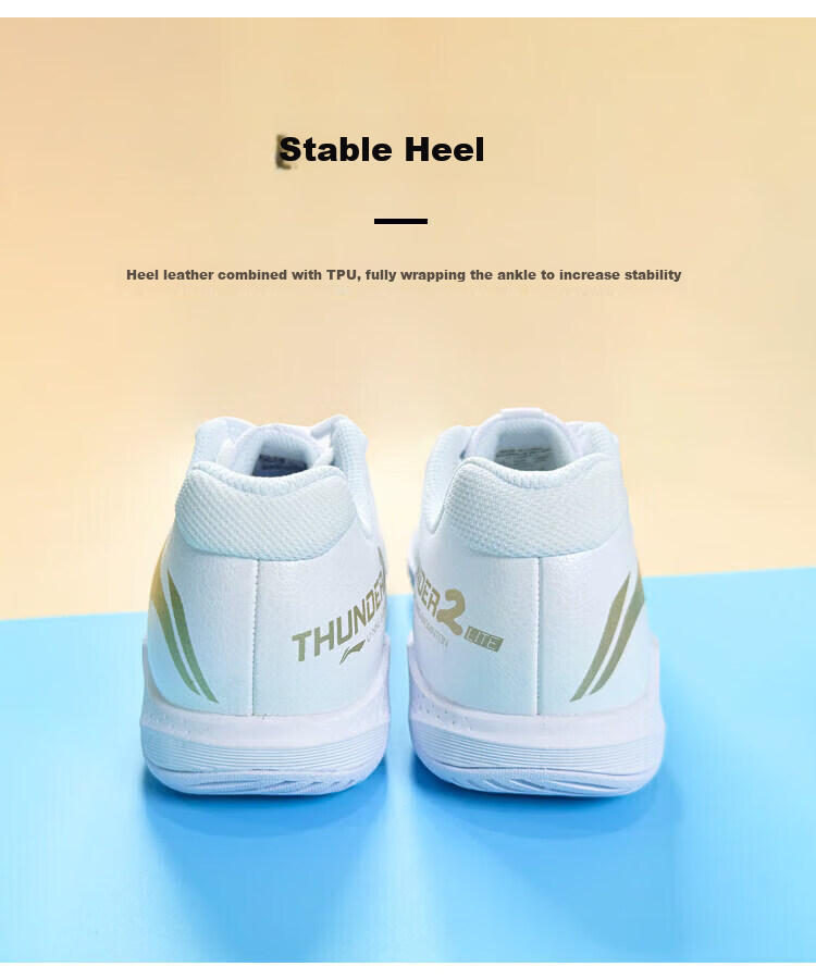 LI-NING Thunder 2 LITE Unisex Badminton Shoes Training Support Stable Sports Sneakers 5