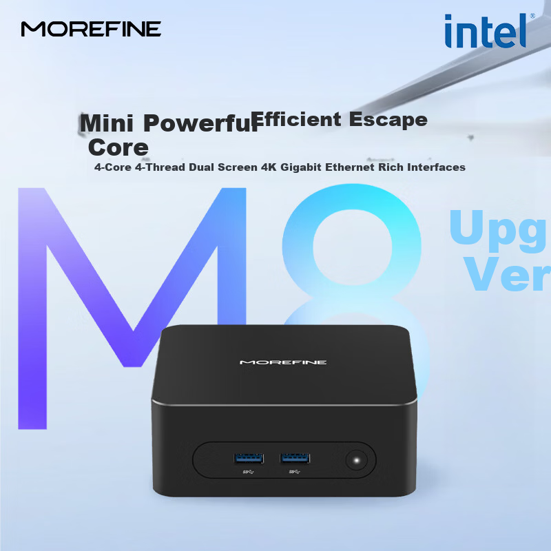 MOREFINE M8 Mini PC DDR4 Memory Single Network Port Supports OpenClaw N150 Processor 8GB RAM 256GB SSD