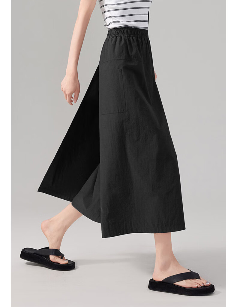 Langsha Yamamoto Women's Skirt Pants Summer 2026 New High Waist Slim A-Line Skirt Cargo Loose Casual Ice Silk Wide-Leg Pants 19