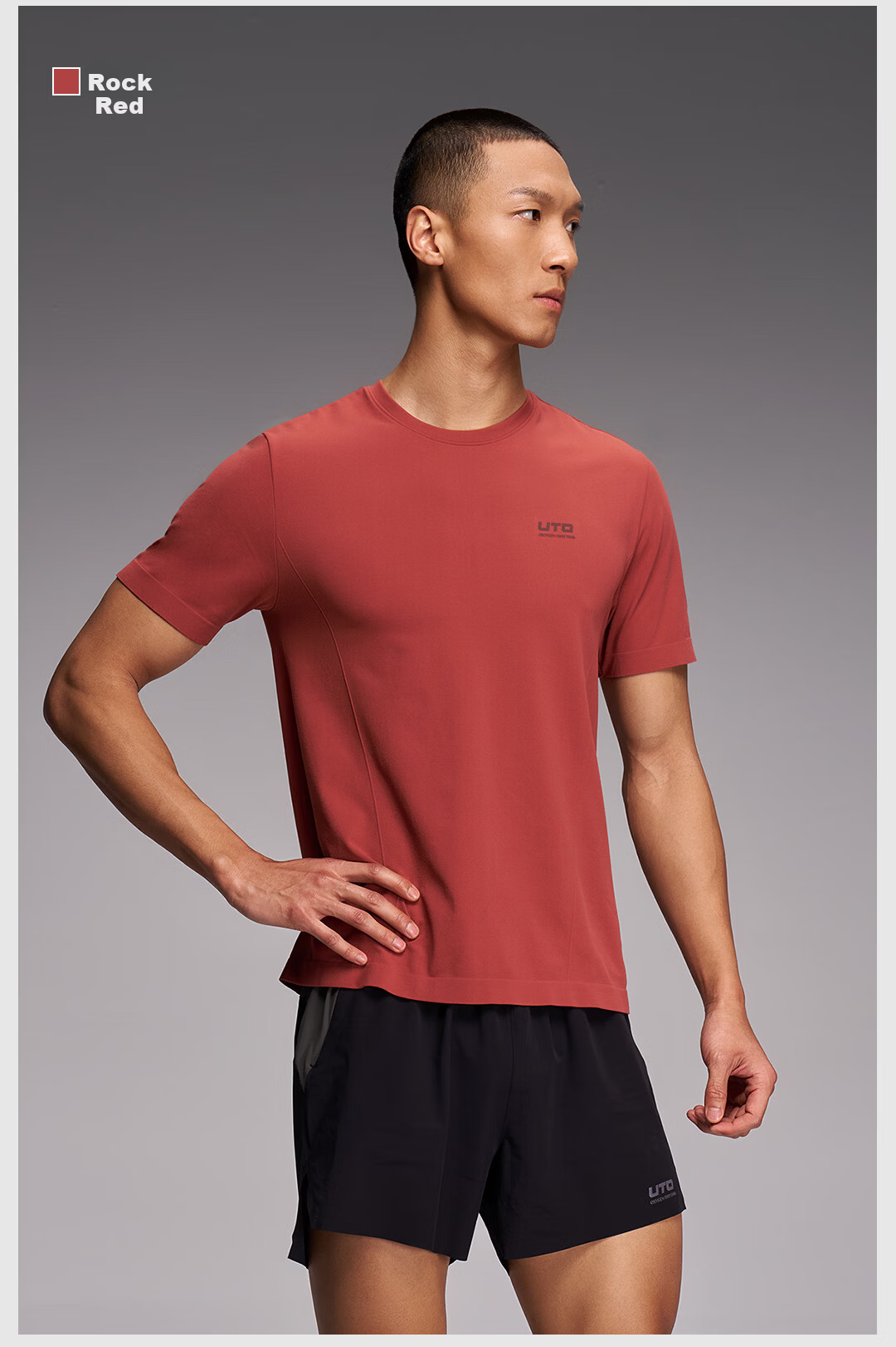UTO Cotton-Feel Quick-Dry Short Sleeve Sports T-Shirt for Men and Women, Daily Commute Running Quick-Dry Shirt, Classic Black (Men's) M 16