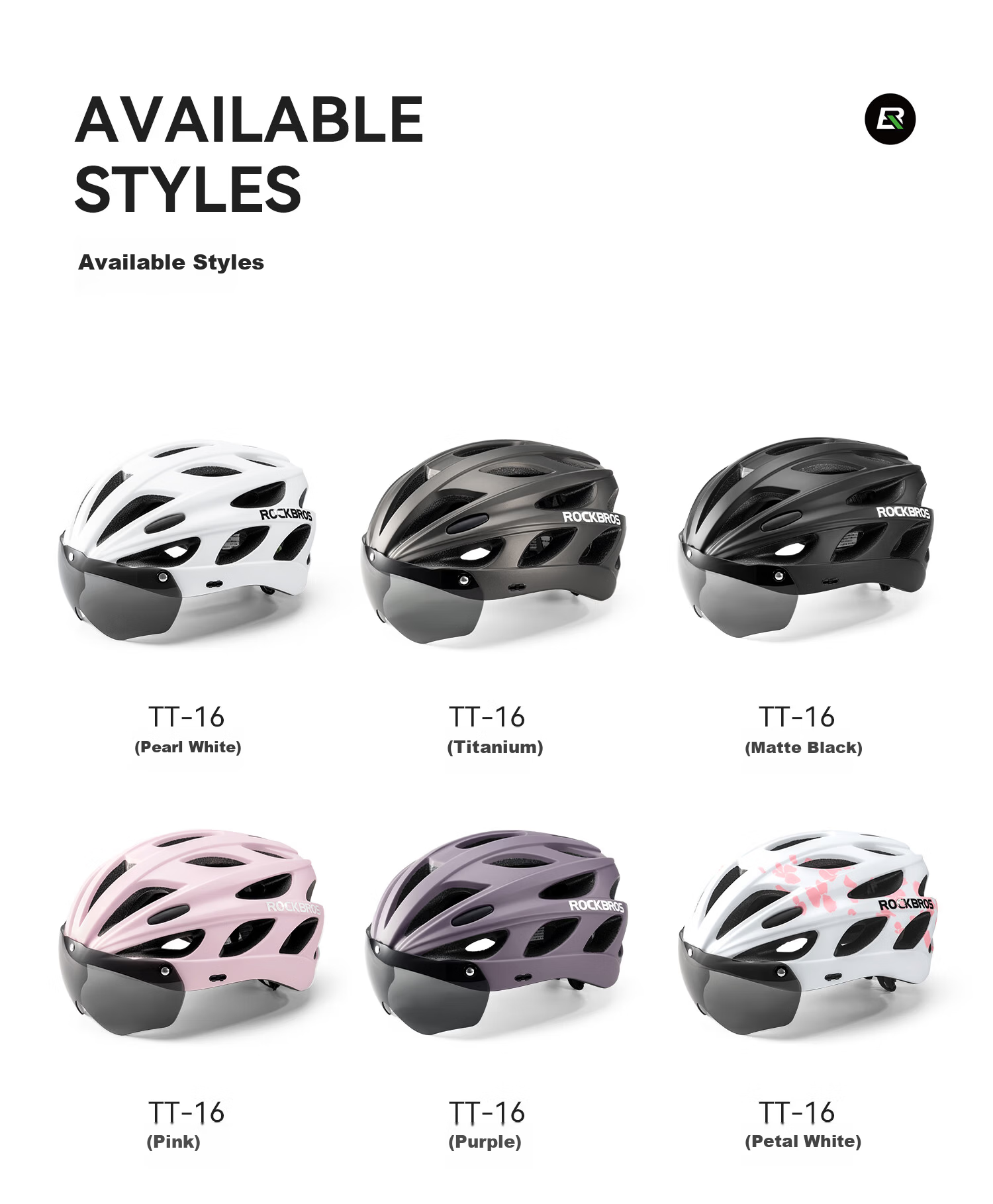 Rockbros Bicycle Helmet with Visor Integrated Road Mountain Bike Safety Helmet Unisex Petal L 8