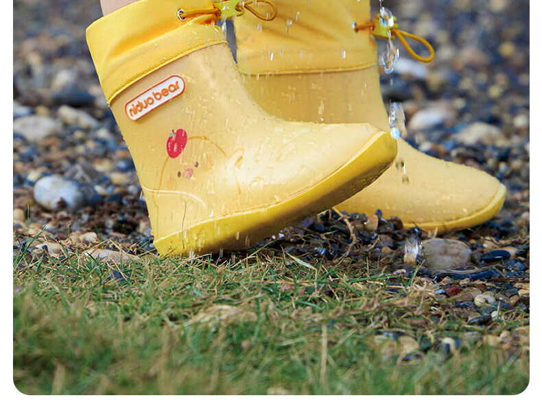 Nido Bear Kids Rain Boots Baby Non-Slip Waterproof Shoes Boys Girls School Shoes YX2601 Size 23 7