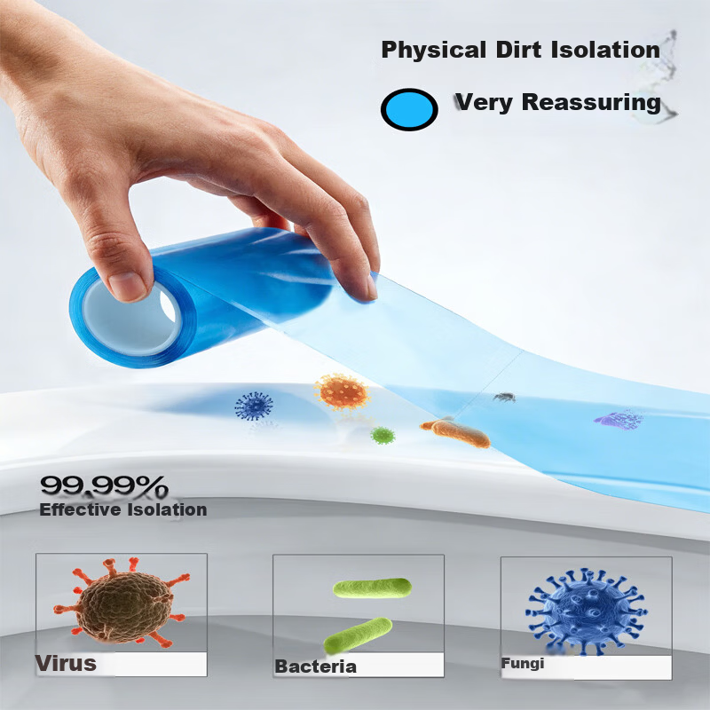 Guxu Disposable Toilet Seat Covers Travel Essential Hotel Toilet Seat Protectors Dental Blue Film