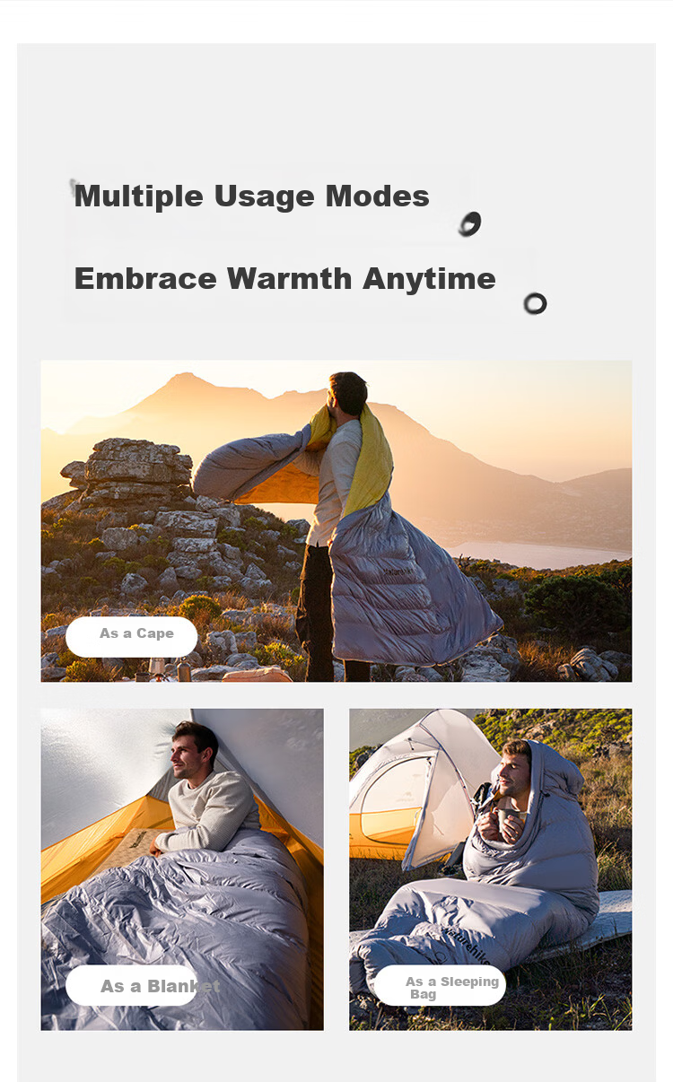 Naturehike Outdoor Lightweight Portable Adult Down Sleeping Bag with Duck Down Insulation for Camping and Cold Weather 8