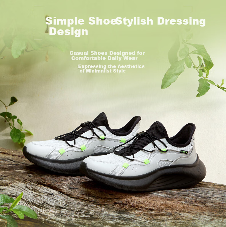 361° Men's Sports Shoes Tofu Shoes Spring Summer Breathable Thick Sole Comfortable Slip-On Casual Dad Shoes 672626704-3 5