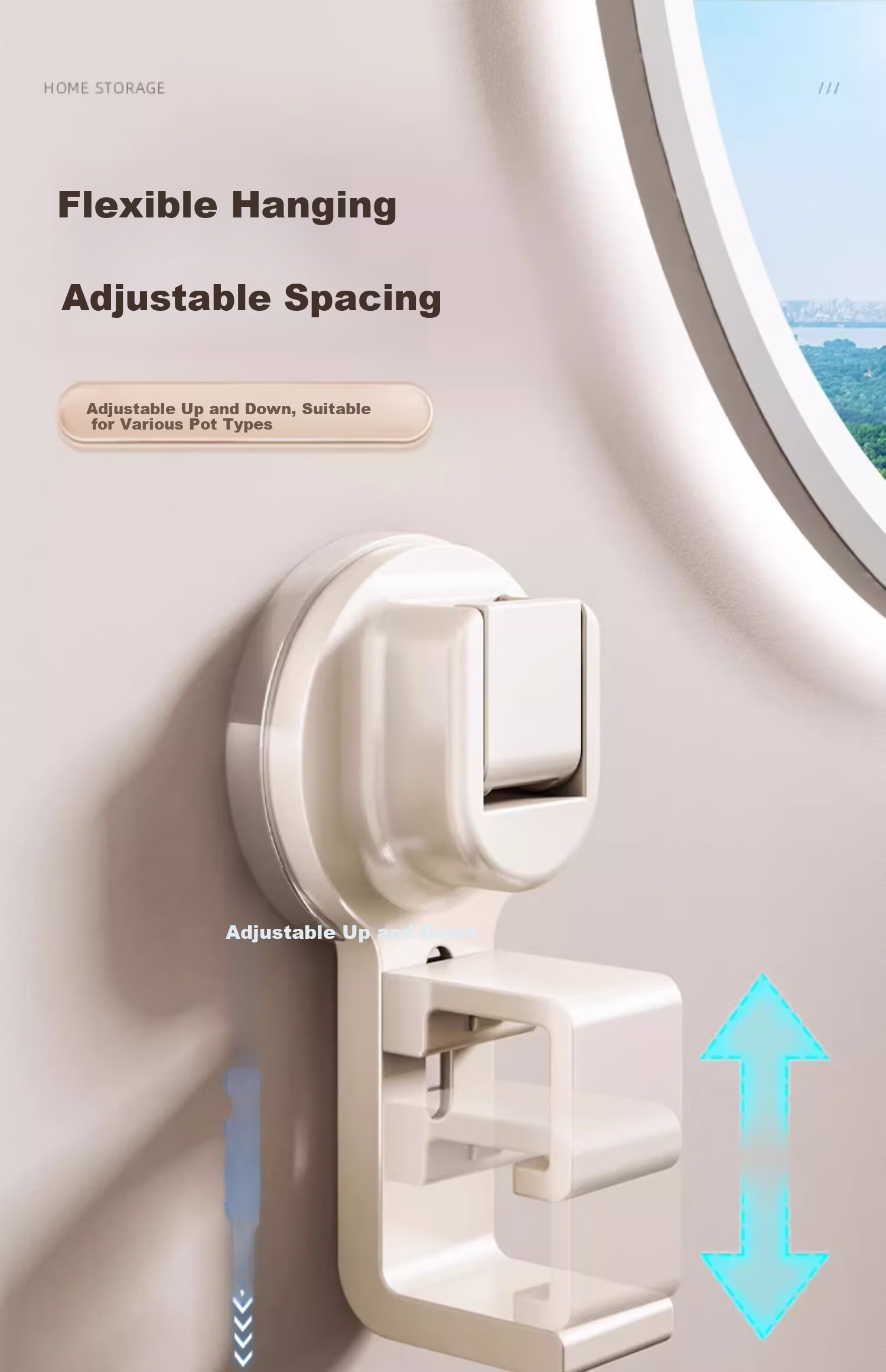 MUYA Suction Cup Basin Hook Bathroom Basin Storage Rack Toilet No-Drill Hanging Basin Holder 7